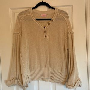 Slouchy Pink Lily Sweater